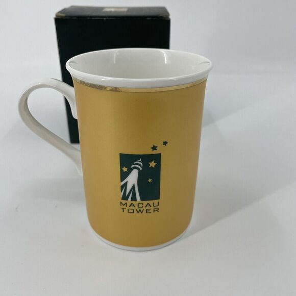 Macau Tower China Coffee Cup Mug You Are Here “Gold” - Picture 5 of 9